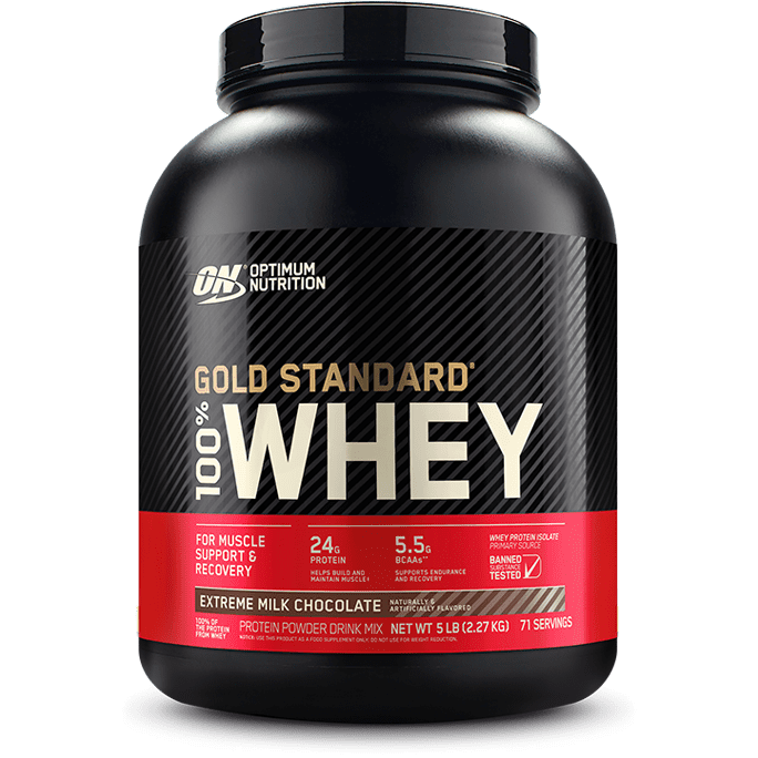 Optimum Nutrition Gold Standard 100% Whey Protein, Extreme Milk Chocolate, 5 LB - Optimum Nutrition