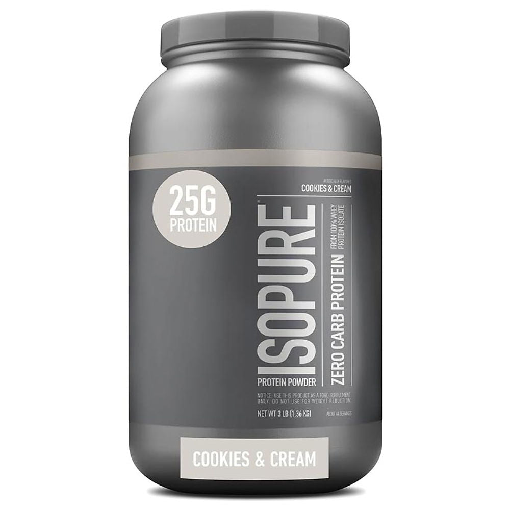 Isopure Zero Carb Protein, Cookies and Cream, Nature's Best, 3 LB - Nature's Best