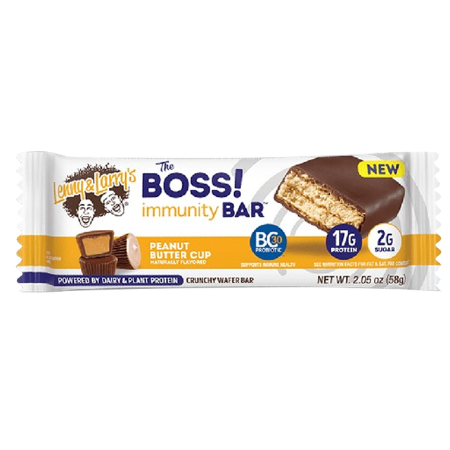 Lenny & Larry’s The Boss Immunity Bar, Peanut Butter Cups, 1 Bar - Lenny & Larry’s