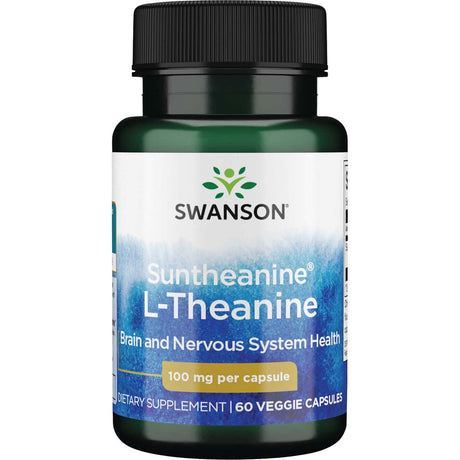 Swanson Suntheanine L-Theanine, 100 mg, 60 Veggie Capsules - Swanson