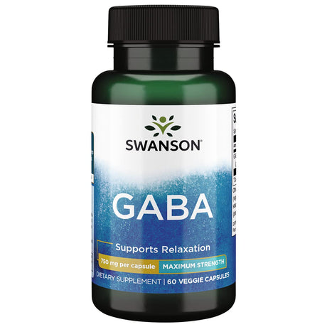 Swanson Maximum Strength Gaba, 750 mg, 60 Veggie Capsules - Swanson