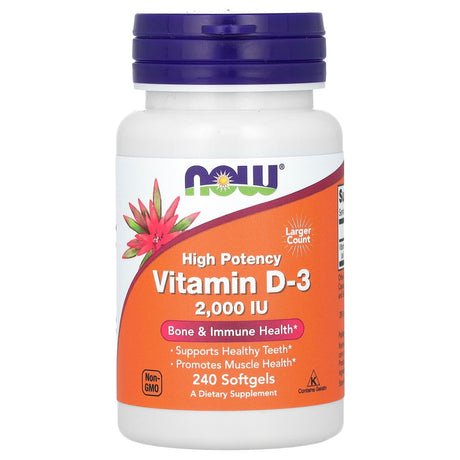 Now Vitamin D3, 2000 IU, 240 Softgels - Now