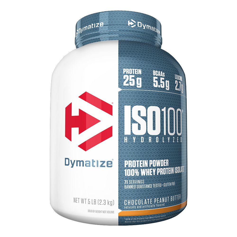 Dymatize ISO 100 Hydrolyzed Whey Protein Isolate, Chocolate Peanut Butter, 5 LB - Dymatize