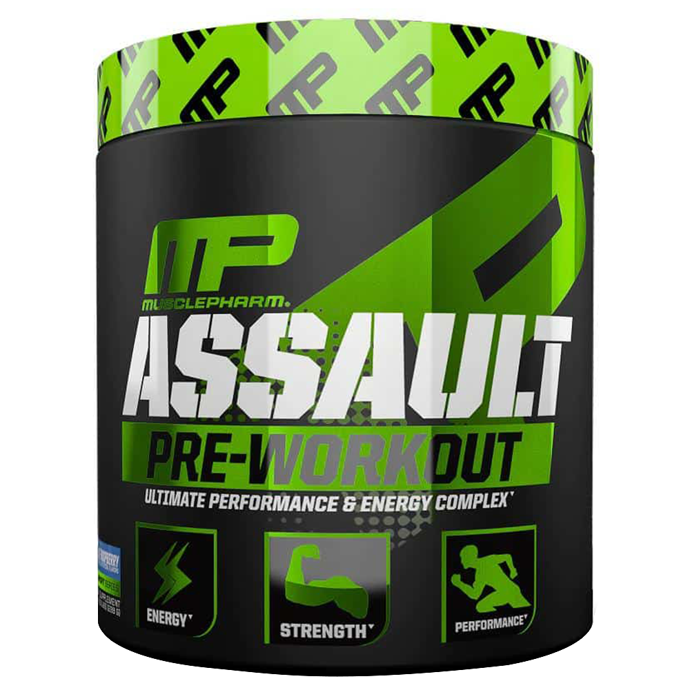 MusclePharm Assault Pre-Workout, Blue Raspberry, 30 Servings - Muscle Pharm