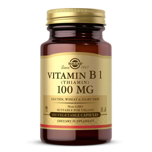 Solgar Vitamin B1 Thiamin, 100 Vegetable Capsules, 100 mg - Solgar