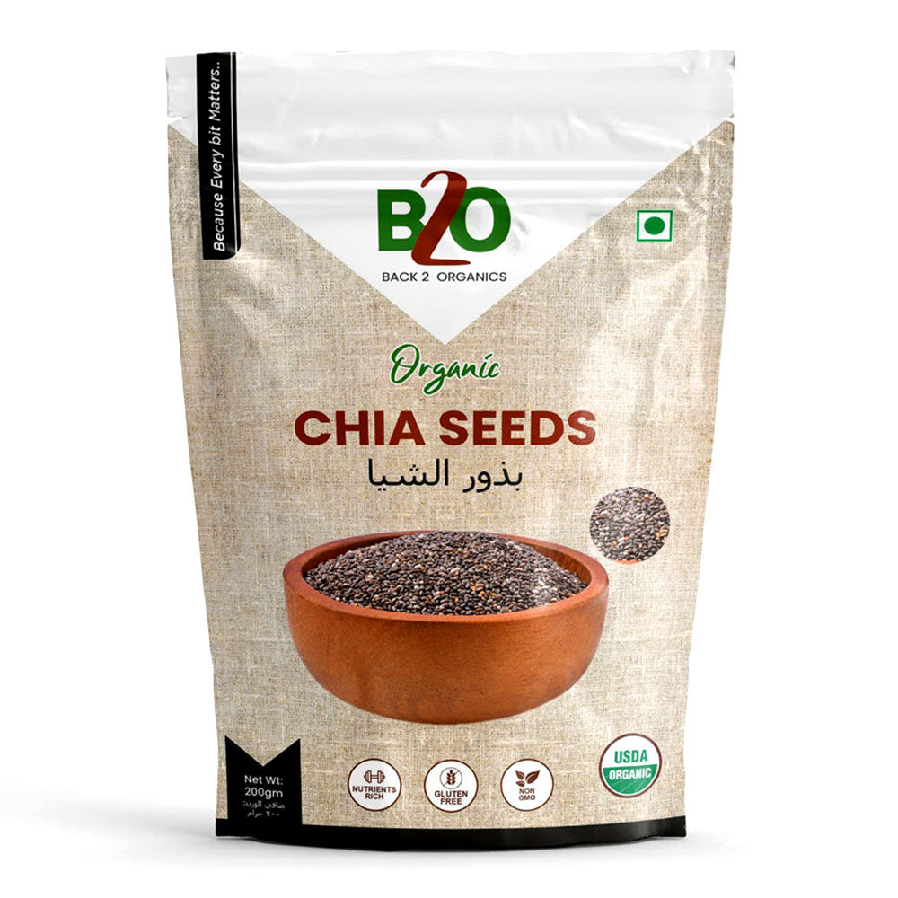 Organic Chia Seeds, B2O, 200 Gm - B2O