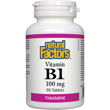 Vitamin B1, 100 mg, 90 Tablets - Natural Factors - Natural Factors