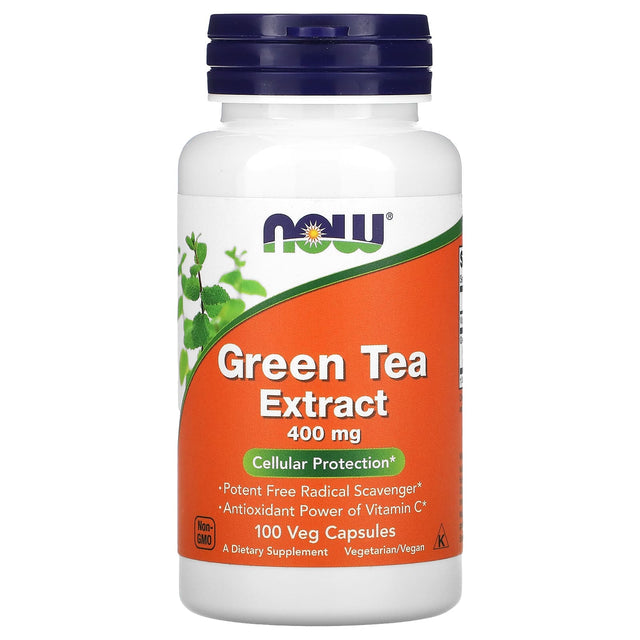 Now Green Tea Extract, 100 Veggie Capsules, 400 mg - Now