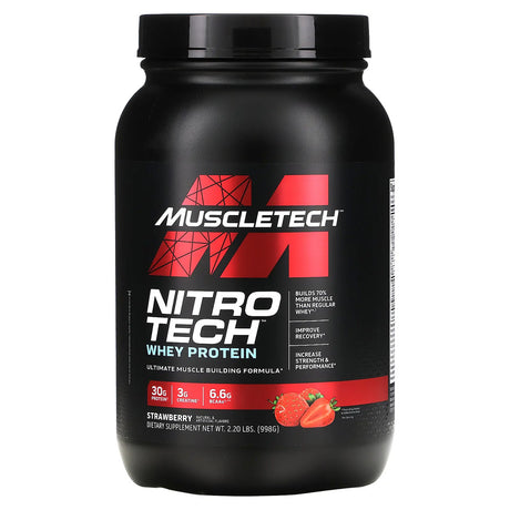 Muscletech Nitro Tech Whey Protein, 2 LB, Strawberry - Muscletech