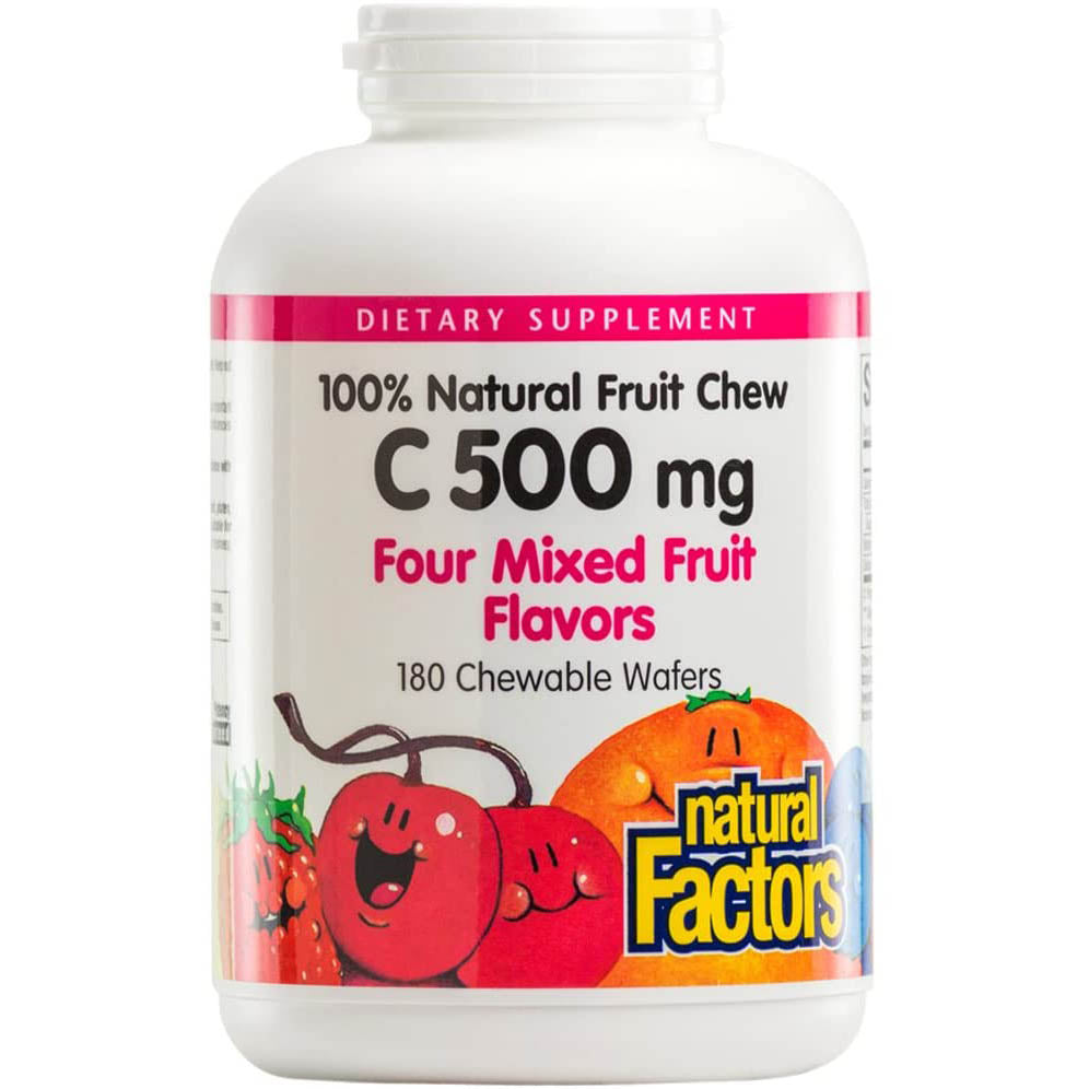 Natural Factors Vitamin C 500 mg Chewable Wafer, Mixed Fruit, 180 Chewable Wafers - Natural Factors