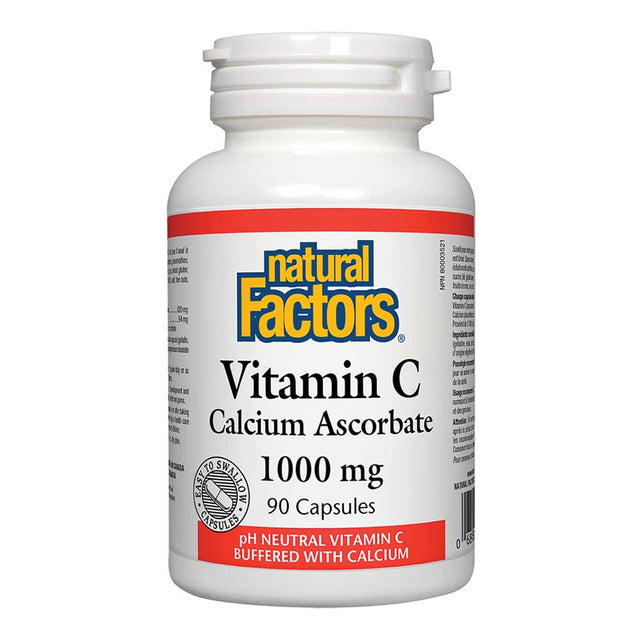 Vitamin C Calcium Ascorbate, 1000 mg, 90 Capsules - Natural Factors - Natural Factors