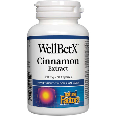 Natural Factors WellBetX CinnamonRich, 150 mg, 60 Capsules - Natural Factors