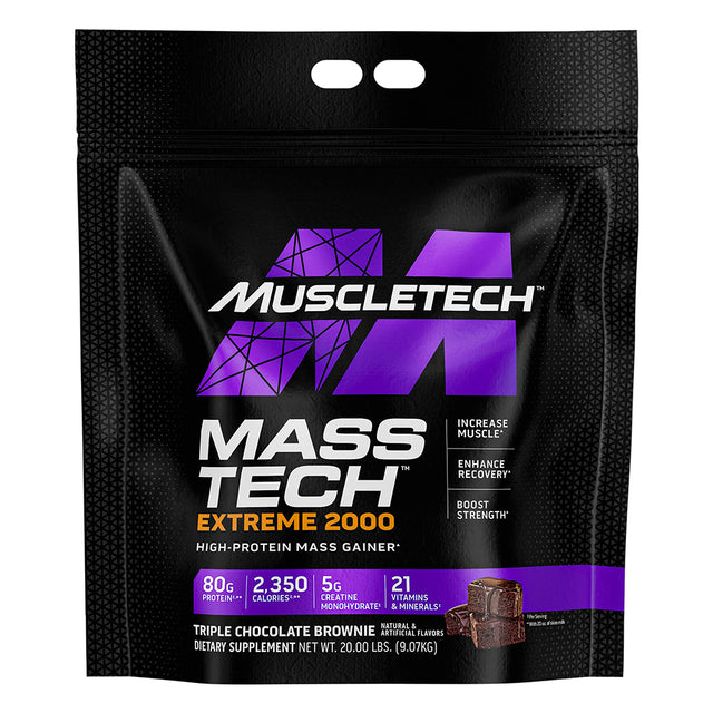 Muscletech Mass Tech Extreme 2000, Triple Chocolate Brownie, 20 LB - Muscletech