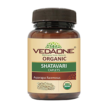 Organic Shatavari, 750 mg, 60 Caplets, Vedaone - Vedaone