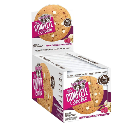 Box of 12 Pieces, Lenny & Larry’s Complete Cookies, White Chocolate Raspberry - Lenny & Larry’s