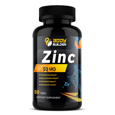 Body Builder Zinc, 50 mg, 50 Tablets - Body Builder